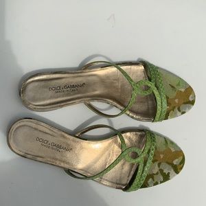 Dolce and Gabbana flat snake sandals